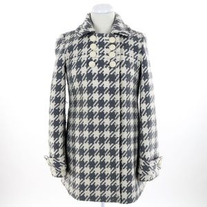 J Crew Greta Swing Coat Houndstooth Wool Lined